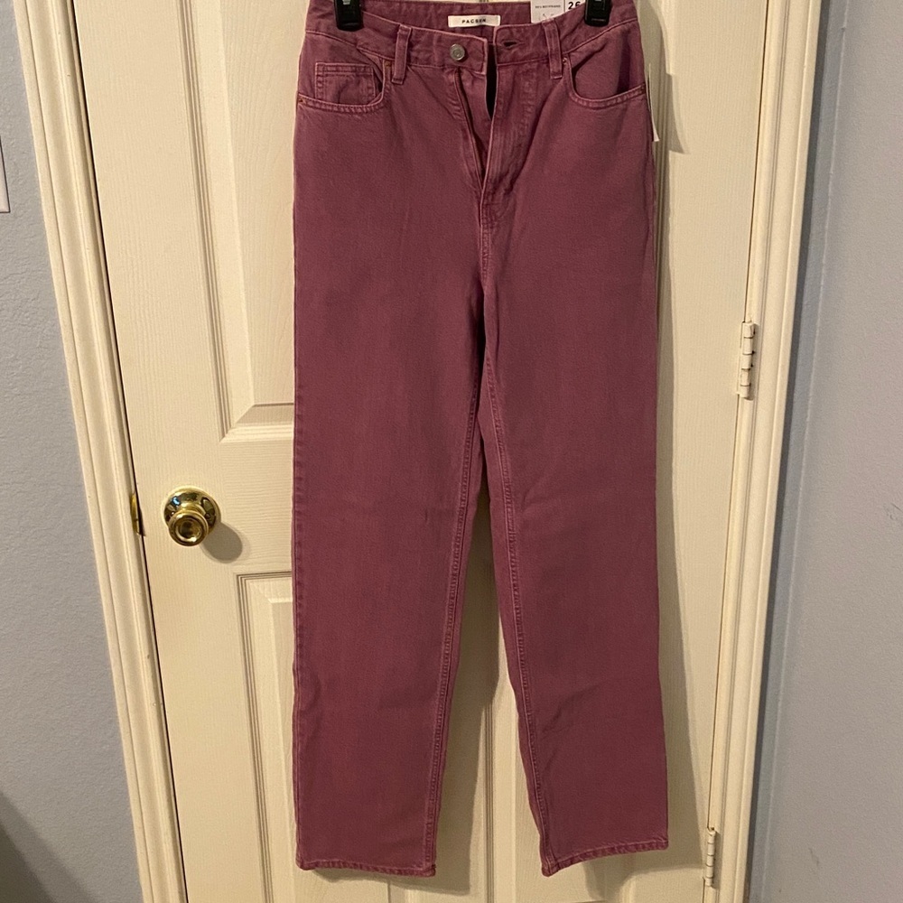 PacSun Dusty Rose Straight Leg Jeans - Picture 2 of 12